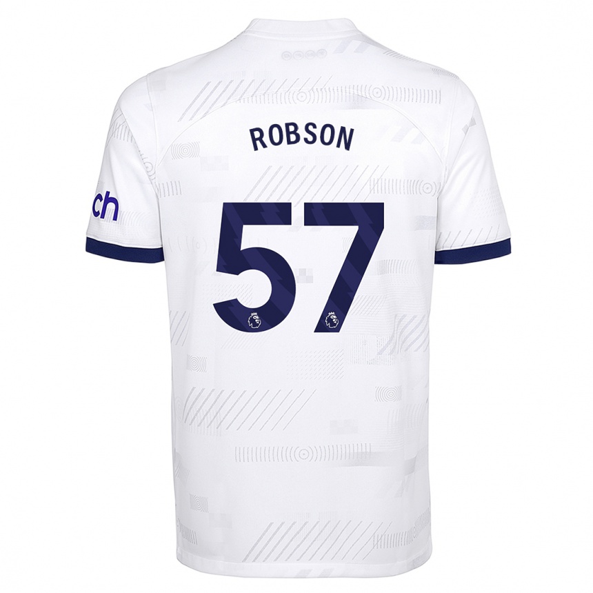 Kids  Max Robson #57 White Home Jersey 2023/24 T-Shirt