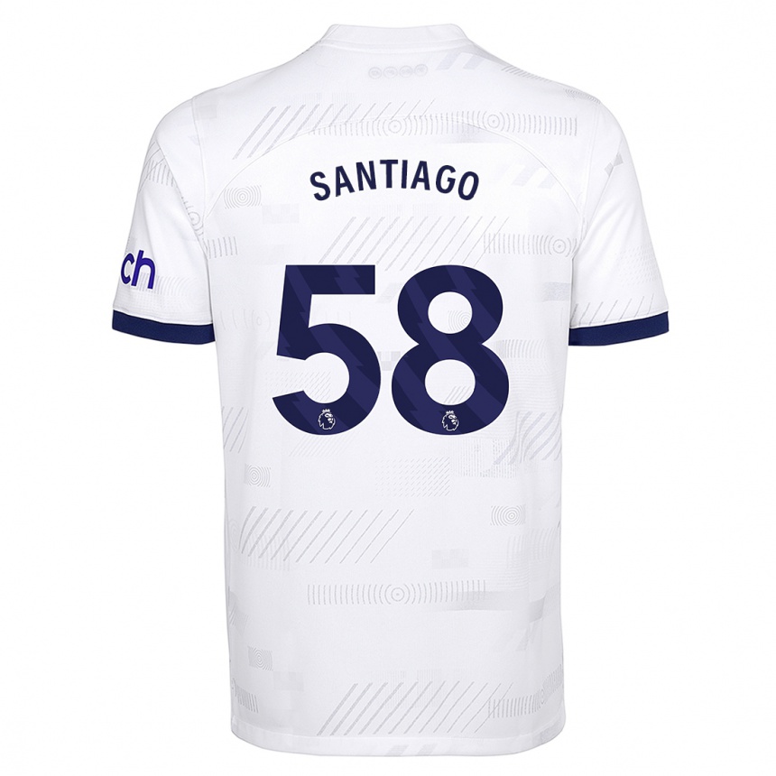 Kids  Yago Santiago #58 White Home Jersey 2023/24 T-Shirt