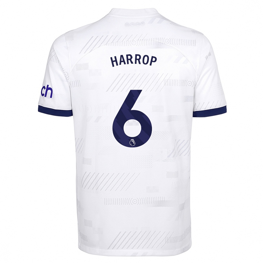 Kids  Kerys Harrop #6 White Home Jersey 2023/24 T-Shirt