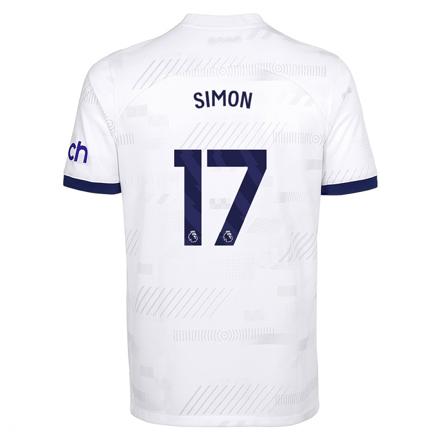 Kids  Kyah Simon #17 White Home Jersey 2023/24 T-Shirt