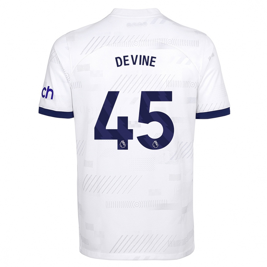 Kids  Alfie Devine #45 White Home Jersey 2023/24 T-Shirt