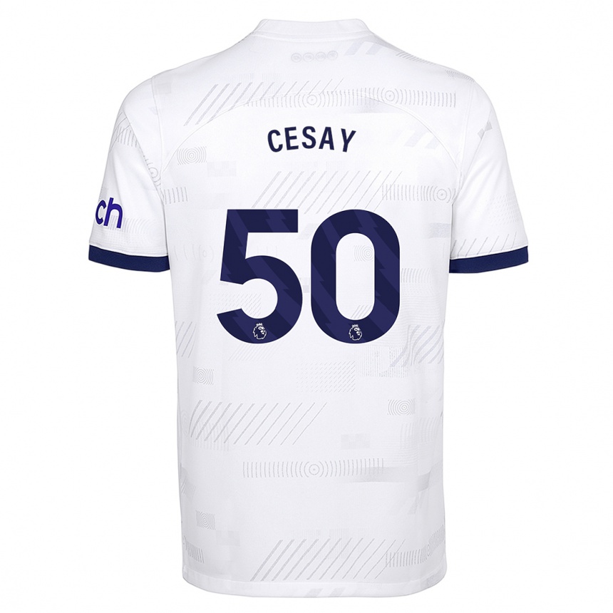 Kids  Kallum Cesay #50 White Home Jersey 2023/24 T-Shirt