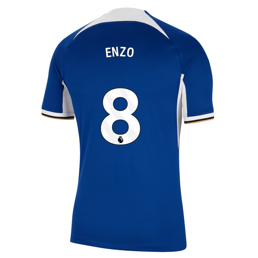 Kids  Enzo Fernández #8 Blue Home Jersey 2023/24 T-Shirt