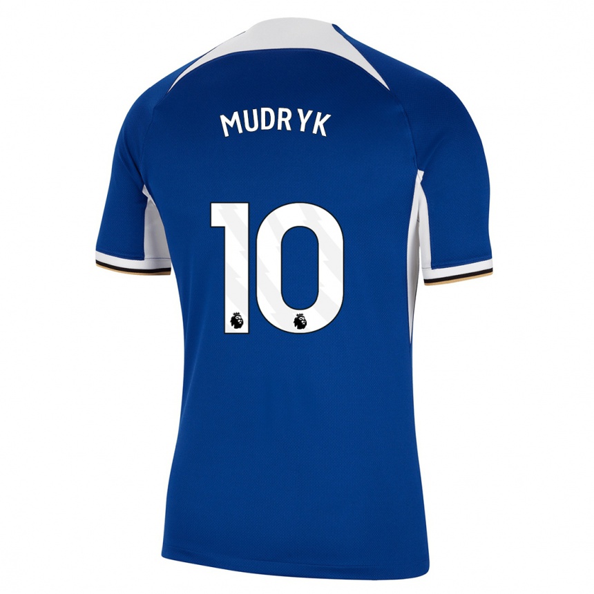 Kids  Mykhaylo Mudryk #10 Blue Home Jersey 2023/24 T-Shirt