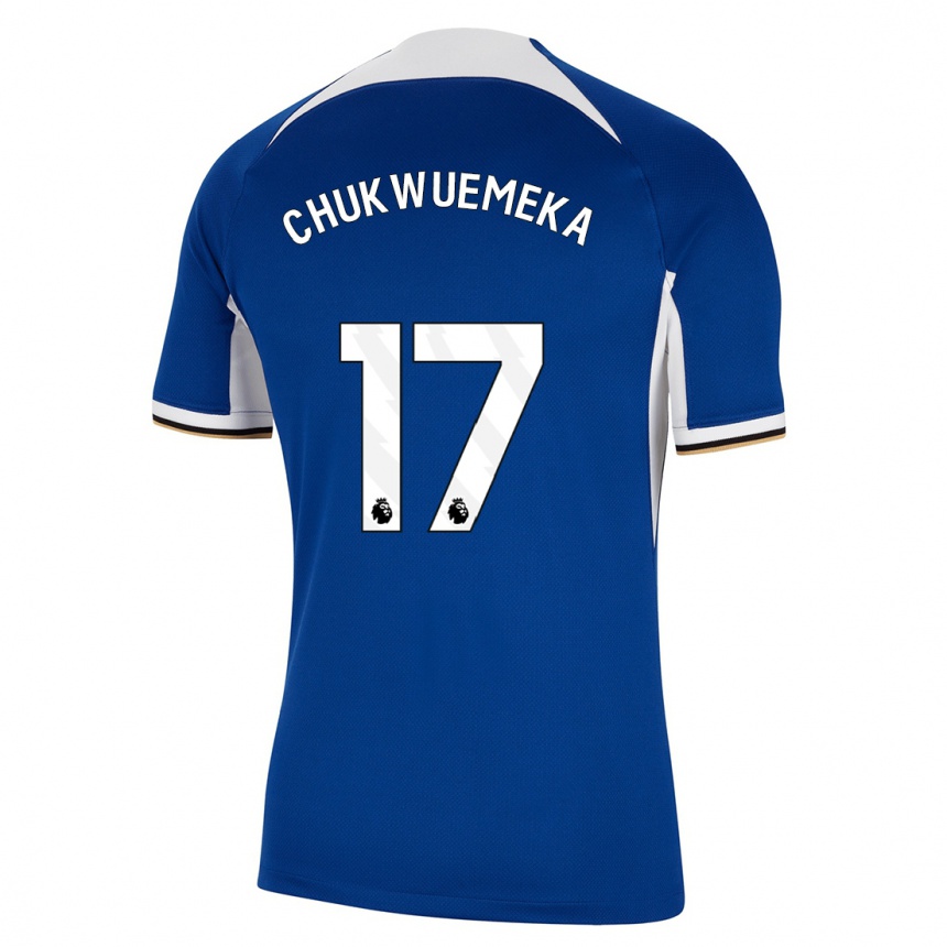 Kids  Carney Chukwuemeka #17 Blue Home Jersey 2023/24 T-Shirt