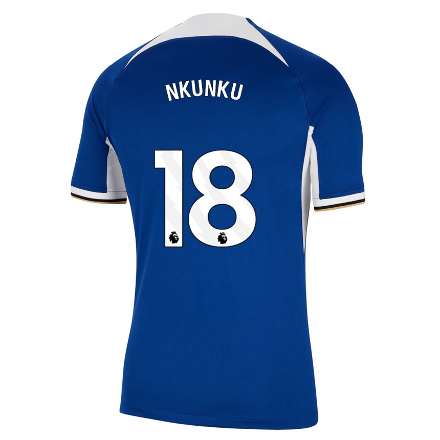 Kids  Christopher Nkunku #18 Blue Home Jersey 2023/24 T-Shirt