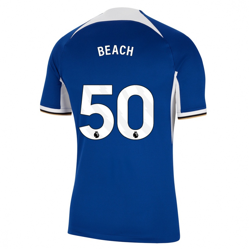 Kids  Eddie Beach #50 Blue Home Jersey 2023/24 T-Shirt