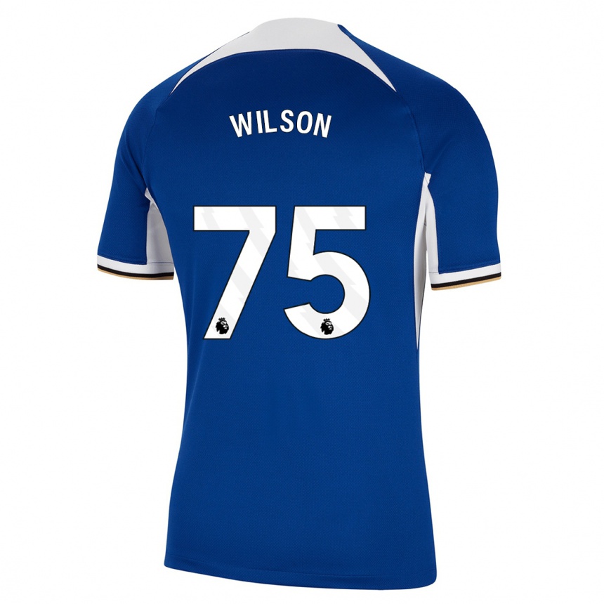 Kids  Kaiden Wilson #75 Blue Home Jersey 2023/24 T-Shirt