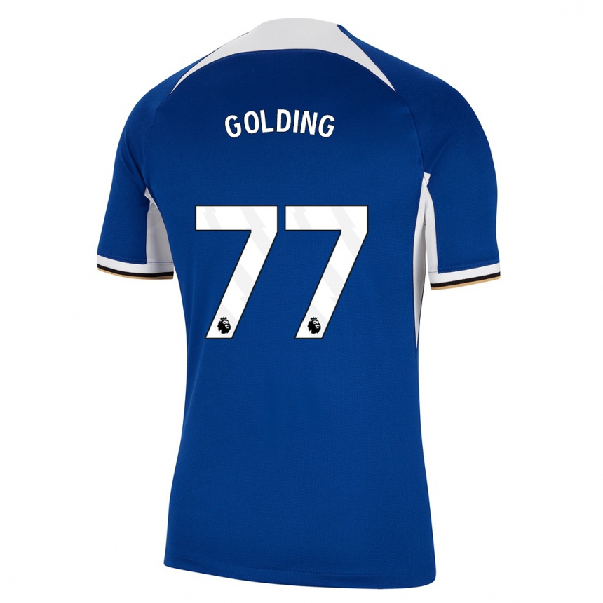 Kids  Michael Golding #77 Blue Home Jersey 2023/24 T-Shirt