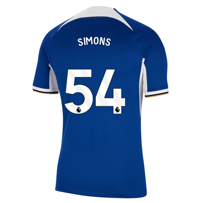 Kids  Xavier Simons #54 Blue Home Jersey 2023/24 T-Shirt