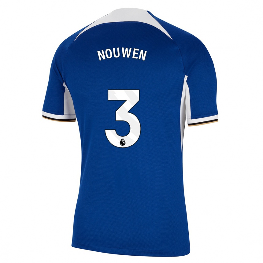 Kids  Aniek Nouwen #3 Blue Home Jersey 2023/24 T-Shirt