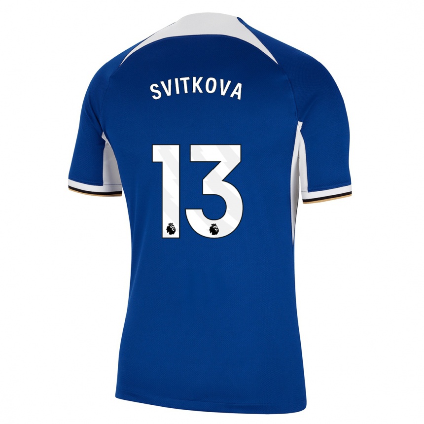 Kids  Katerina Svitkova #13 Blue Home Jersey 2023/24 T-Shirt