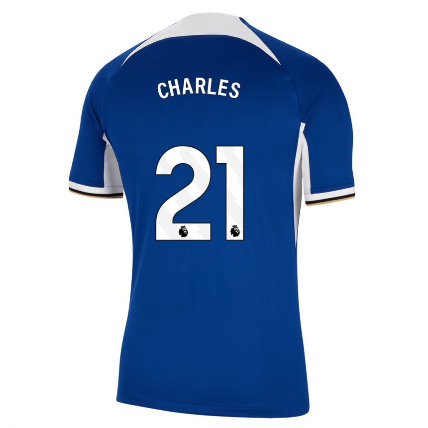 Kids  Niamh Charles #21 Blue Home Jersey 2023/24 T-Shirt
