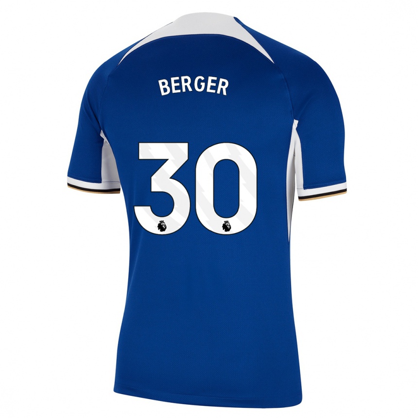 Kids  Ann-Katrin Berger #30 Blue Home Jersey 2023/24 T-Shirt