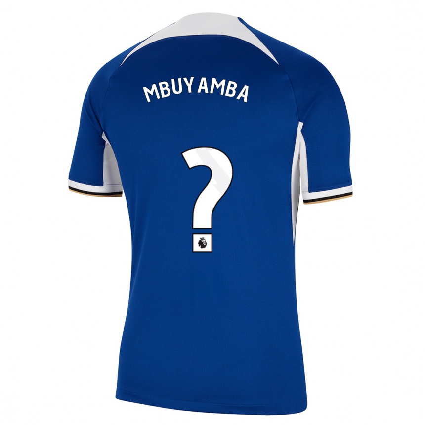 Kids  Xavier Mbuyamba #0 Blue Home Jersey 2023/24 T-Shirt