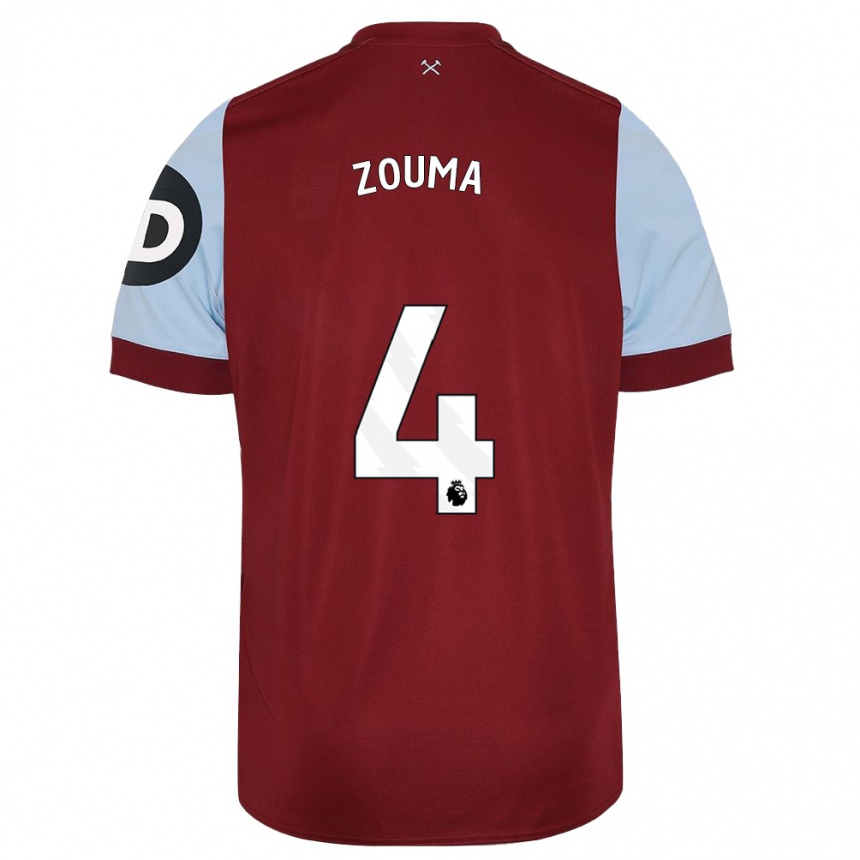 Kids Football Kurt Zouma #4 Maroon Home Jersey 2023/24 T-Shirt