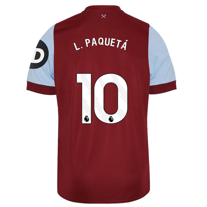 Kids Football Lucas Paqueta #10 Maroon Home Jersey 2023/24 T-Shirt