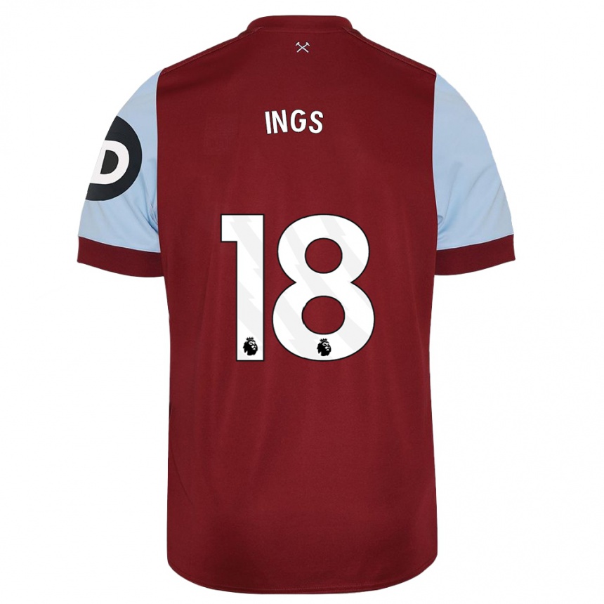 Kids Football Danny Ings #18 Maroon Home Jersey 2023/24 T-Shirt