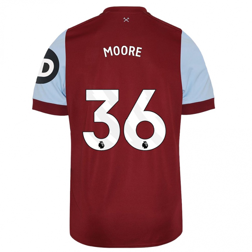 Kids Football Sean Moore #36 Maroon Home Jersey 2023/24 T-Shirt