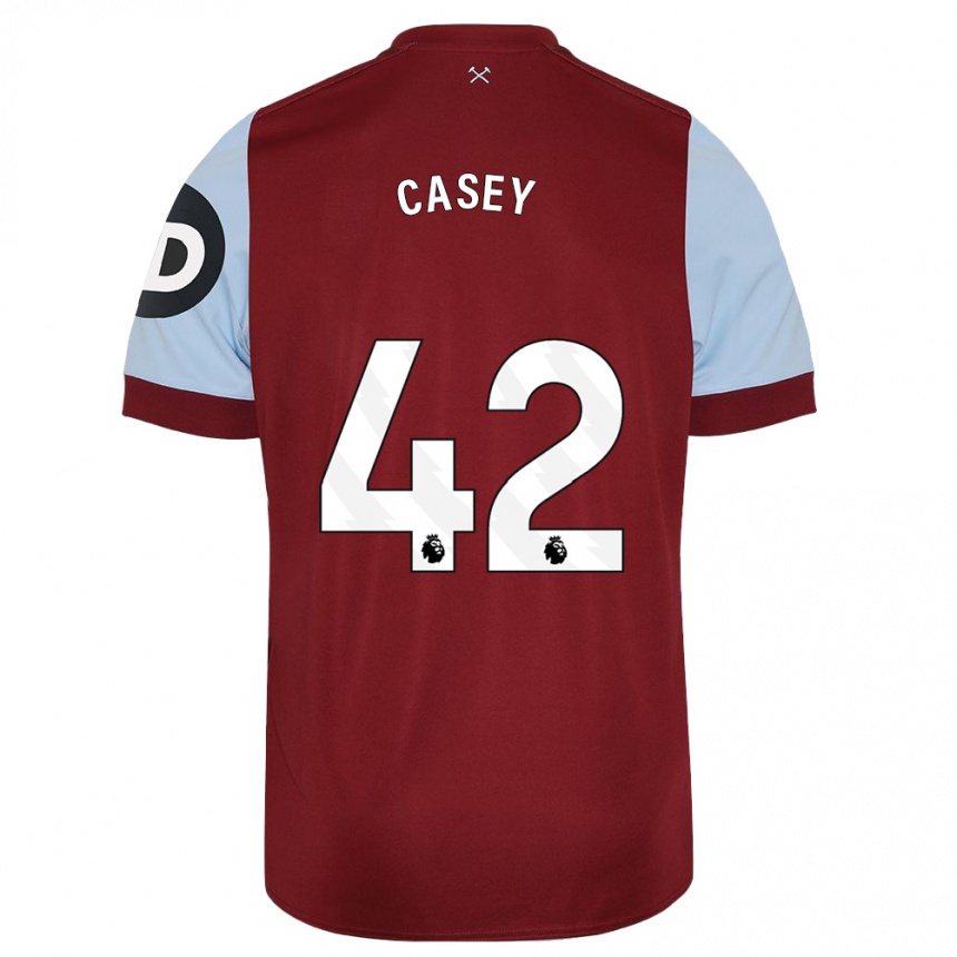 Kids Football Kaelan Casey #42 Maroon Home Jersey 2023/24 T-Shirt