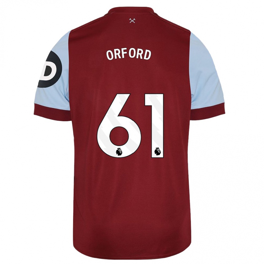 Kids Football Lewis Orford #61 Maroon Home Jersey 2023/24 T-Shirt