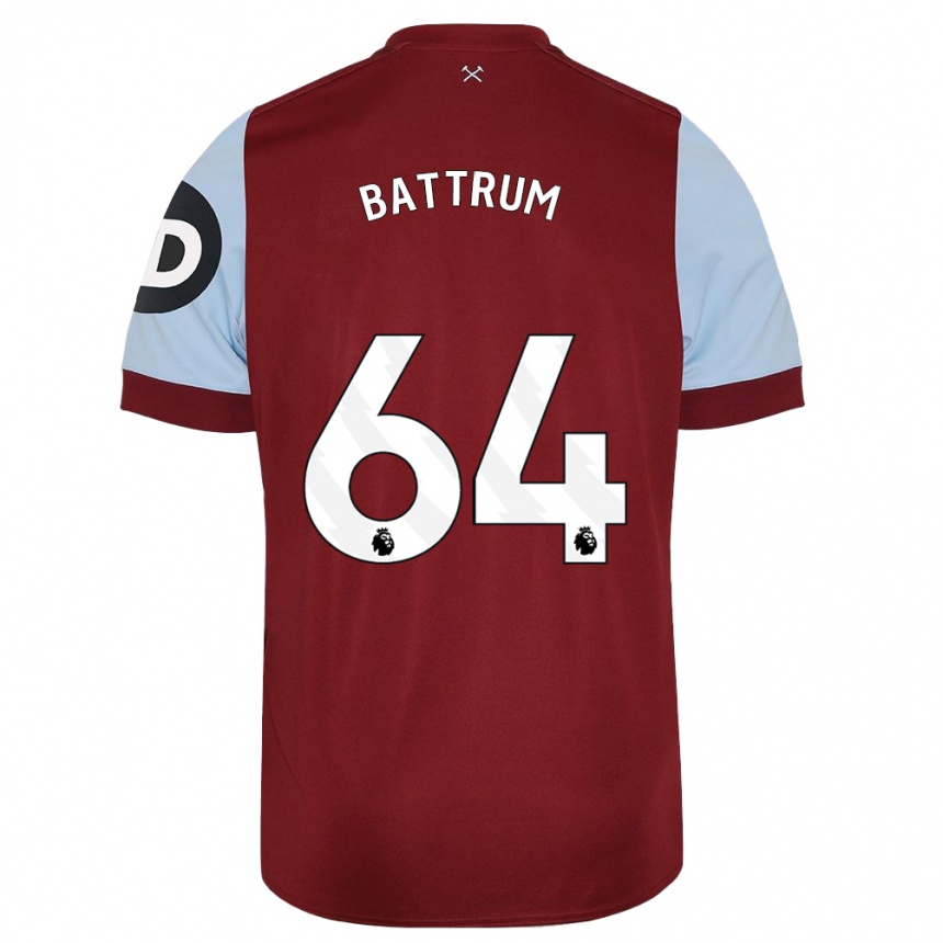 Kids Football Ryan Battrum #64 Maroon Home Jersey 2023/24 T-Shirt