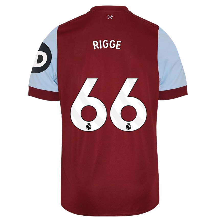 Kids Football Daniel Rigge #66 Maroon Home Jersey 2023/24 T-Shirt