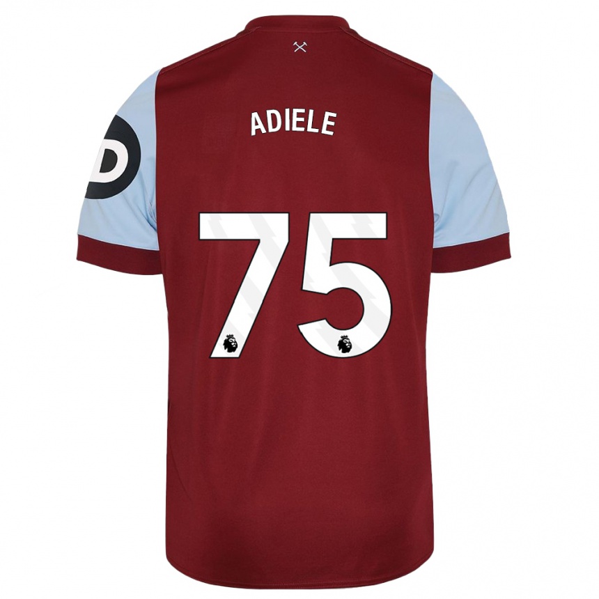 Kids Football Emeka Adiele #75 Maroon Home Jersey 2023/24 T-Shirt