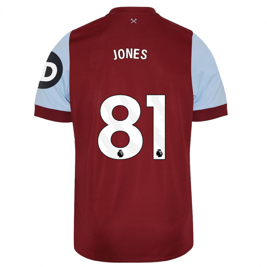 Kids Football Liam Jones #81 Maroon Home Jersey 2023/24 T-Shirt