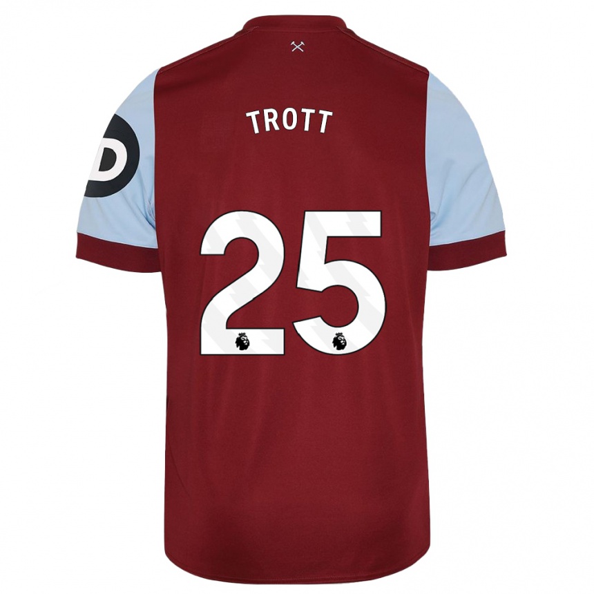 Kids Football Nathan Trott #25 Maroon Home Jersey 2023/24 T-Shirt