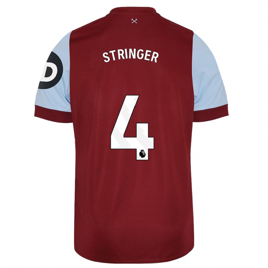 Kids Football Abbey Leigh Stringer #4 Maroon Home Jersey 2023/24 T-Shirt