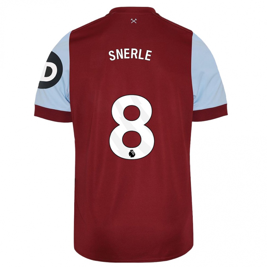 Kids Football Emma Snerle #8 Maroon Home Jersey 2023/24 T-Shirt