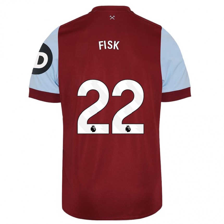 Kids Football Grace Fisk #22 Maroon Home Jersey 2023/24 T-Shirt