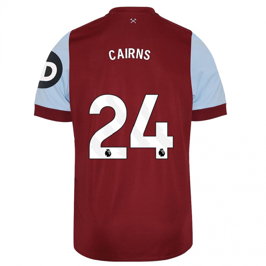 Kids Football Brooke Cairns #24 Maroon Home Jersey 2023/24 T-Shirt