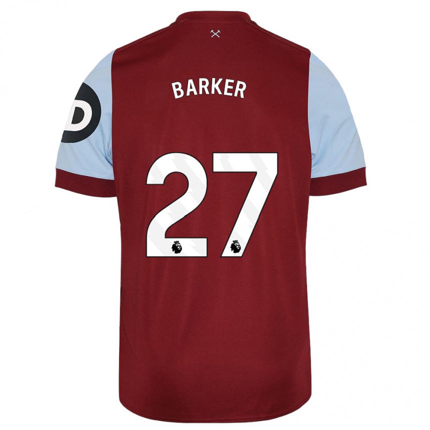 Kids Football Maisy Barker #27 Maroon Home Jersey 2023/24 T-Shirt