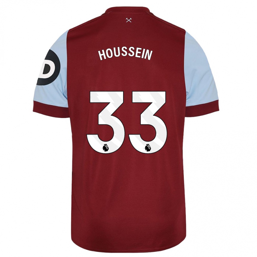 Kids Football Halle Houssein #33 Maroon Home Jersey 2023/24 T-Shirt