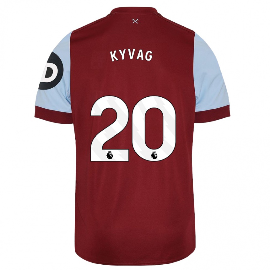 Kids Football Thea Kyvag #20 Maroon Home Jersey 2023/24 T-Shirt