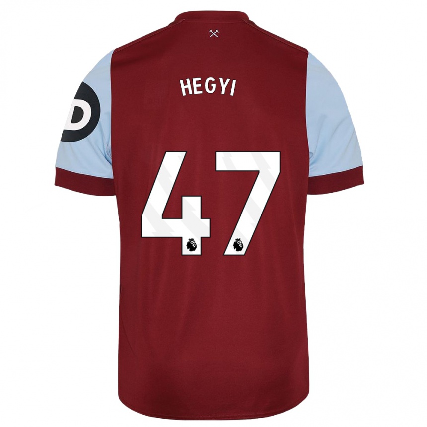 Kids Football Krisztian Hegyi #47 Maroon Home Jersey 2023/24 T-Shirt