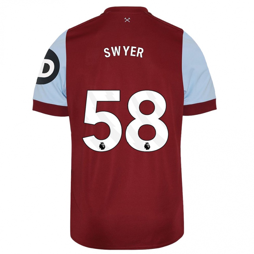 Kids Football Kamarai Swyer #58 Maroon Home Jersey 2023/24 T-Shirt