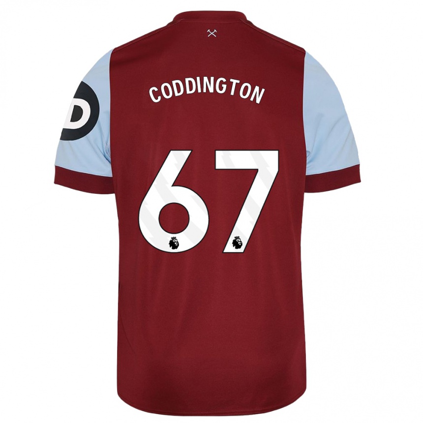 Kids Football Remy Coddington #67 Maroon Home Jersey 2023/24 T-Shirt