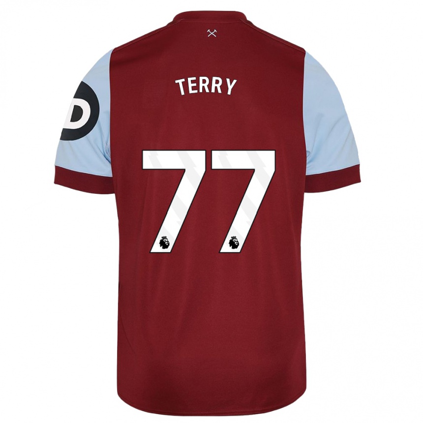 Kids Football Mason Terry #77 Maroon Home Jersey 2023/24 T-Shirt