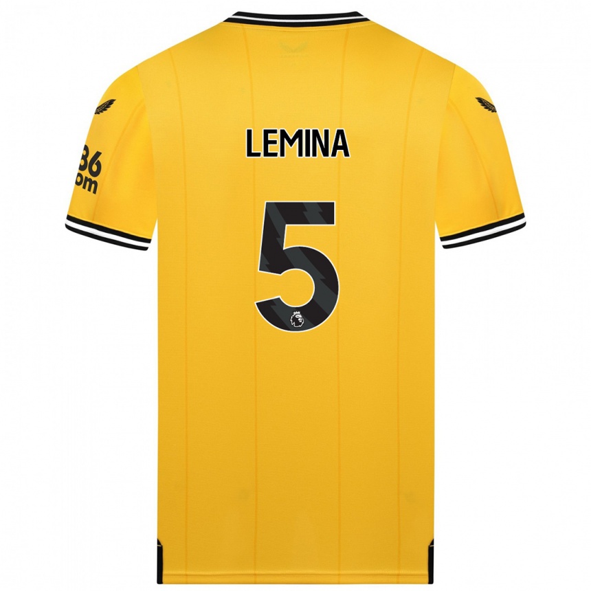 Kids Football Mario Lemina #5 Yellow Home Jersey 2023/24 T-Shirt