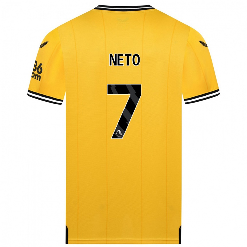 Kids Football Pedro Neto #7 Yellow Home Jersey 2023/24 T-Shirt