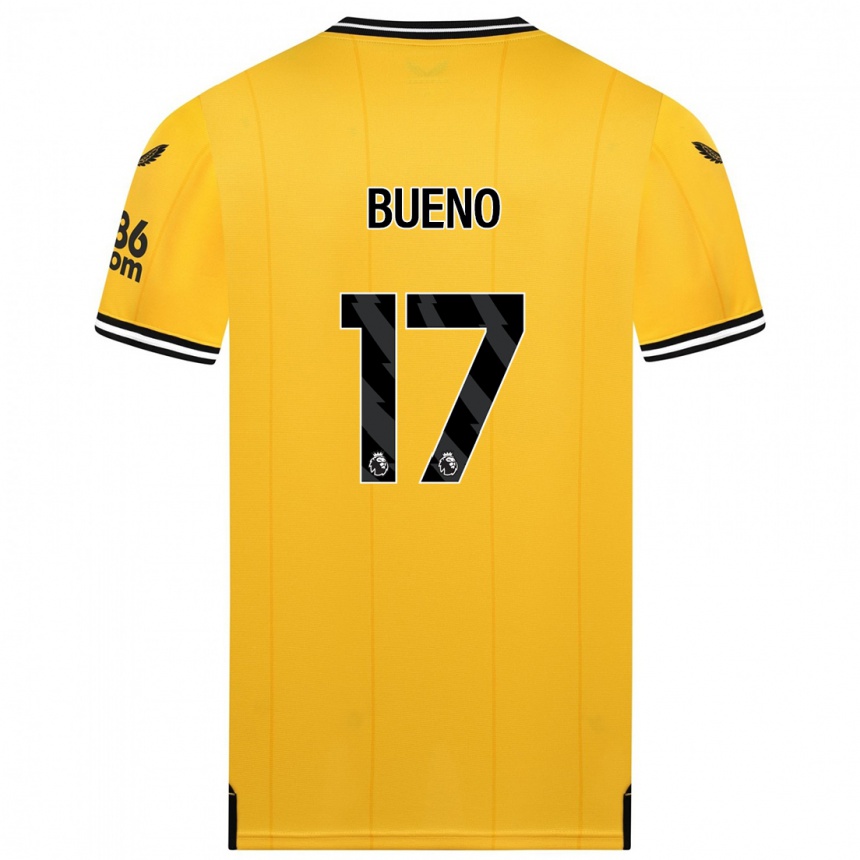 Kids Football Hugo Bueno #17 Yellow Home Jersey 2023/24 T-Shirt