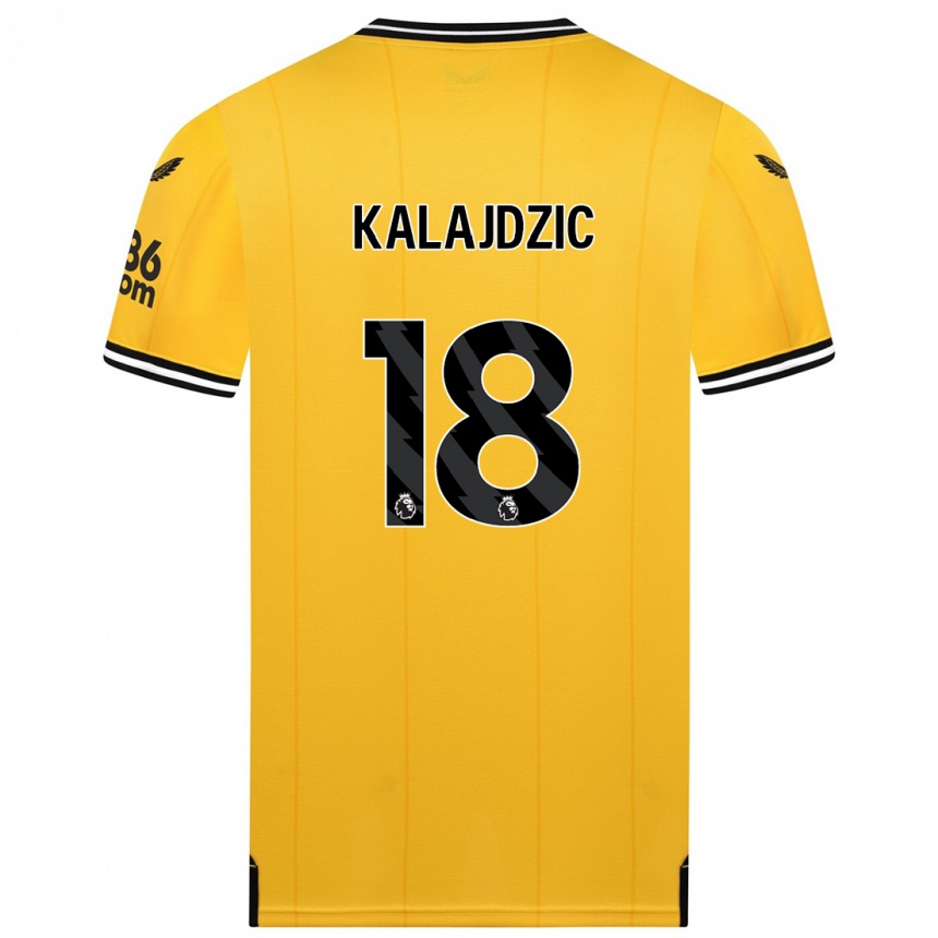 Kids Football Sasa Kalajdzic #18 Yellow Home Jersey 2023/24 T-Shirt