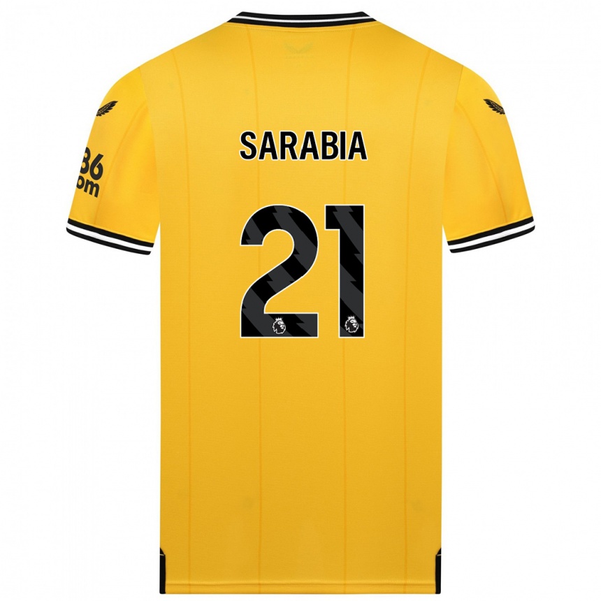 Kids Football Pablo Sarabia #21 Yellow Home Jersey 2023/24 T-Shirt