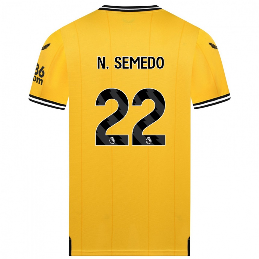 Kids Football Nélson Semedo #22 Yellow Home Jersey 2023/24 T-Shirt