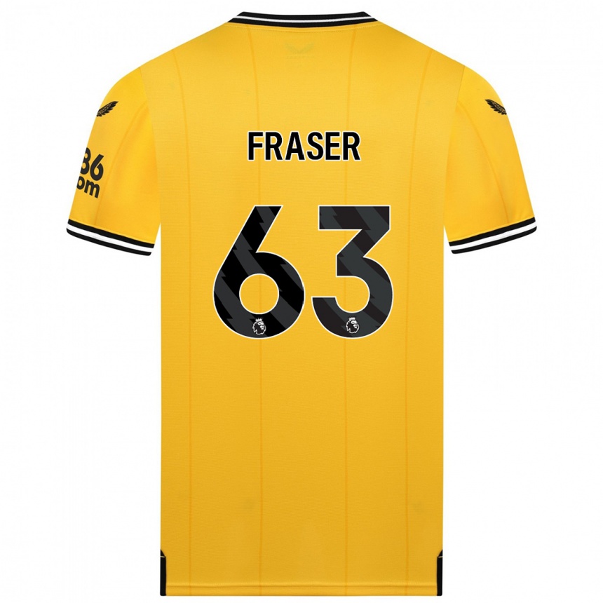 Kids Football Nathan Fraser #63 Yellow Home Jersey 2023/24 T-Shirt