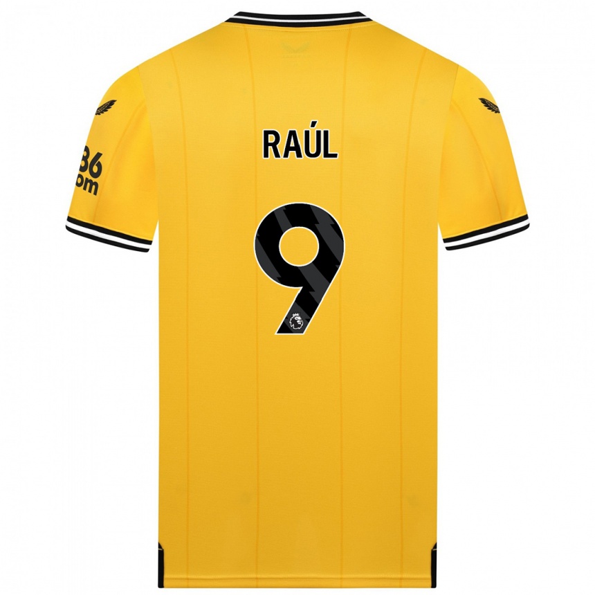 Kids Football Raul Jimenez #9 Yellow Home Jersey 2023/24 T-Shirt