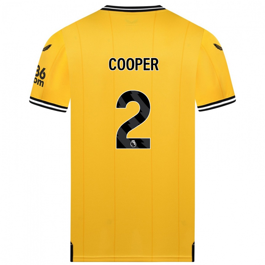 Kids Football Laura Cooper #2 Yellow Home Jersey 2023/24 T-Shirt